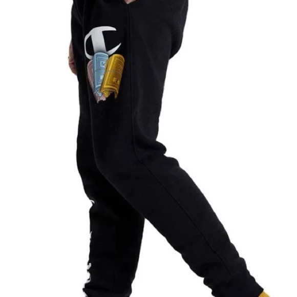 Champion Monopoly Reverse Weave Sweatpants Black small rare euc joggers - Picture 6 of 14